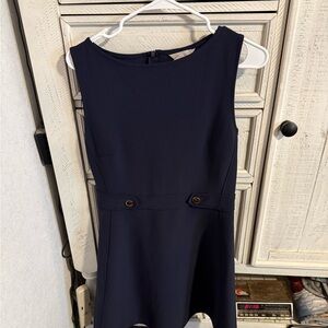 H&M Navy Midi Dress with Button Detail